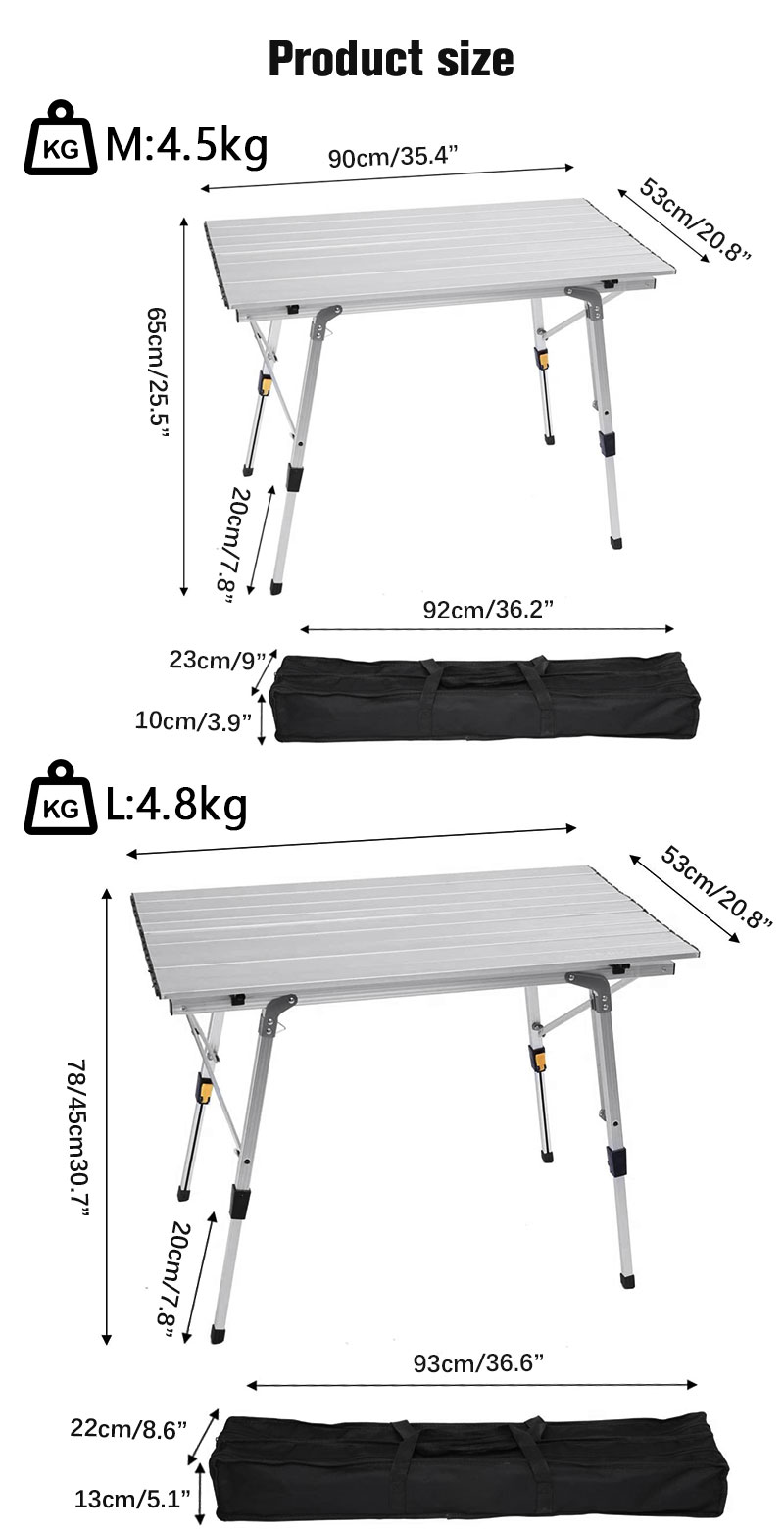 portable adjustable table