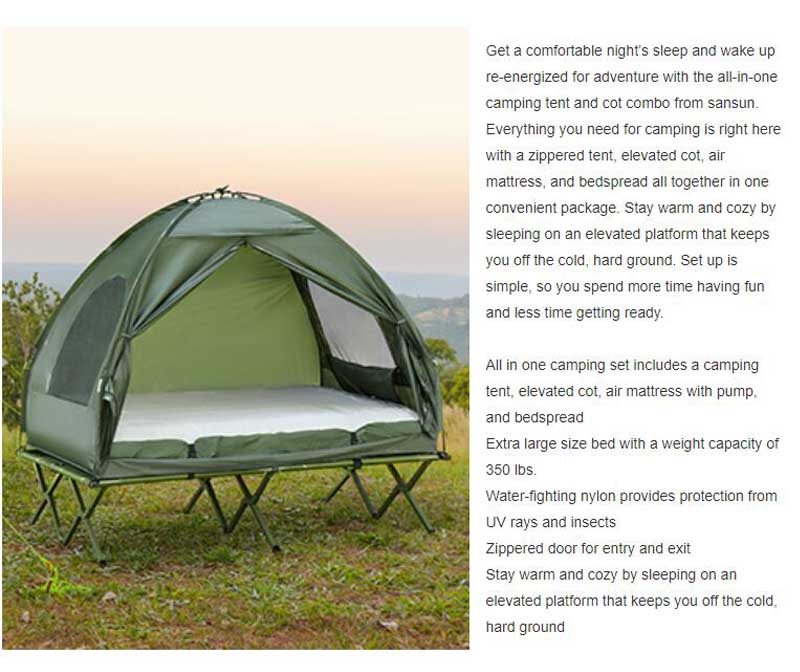 キャンプ用簡易ベッドメーカー