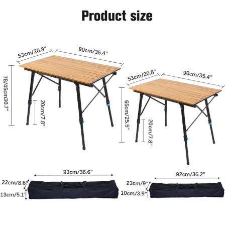 調節可能な高さのテーブルキャンプテーブル屋外のポータブル折りたたみ式軽量テーブルピクニックビーチの高さ調節可能なテーブル脚 