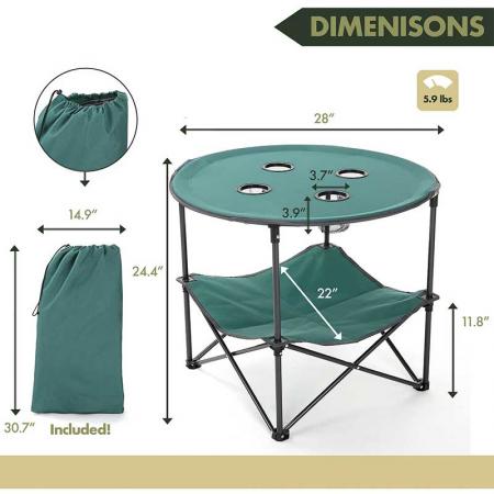 折りたたみ式テーブルポータブルキャンプテーブル超軽量コンパクト屋外ピクニックキャンプ用キャリーバッグ付き 