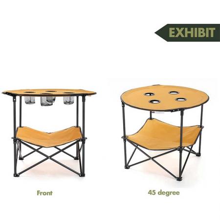 テーブル折りたたみ式ポータブルテーブル4ドリンクホルダーと収納バッグ折りたたみ式ピクニック屋外ビーチ用 