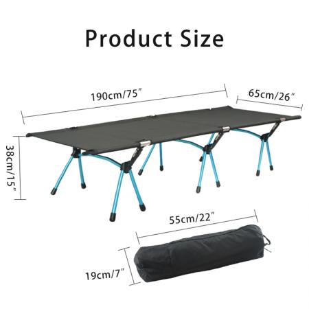 屋外超軽量アルミ合金シングルベッドポータブルキャンプ折りたたみベッド 