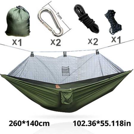 旅行バックパッキングハイキングアウトドアアクティビティ用の頑丈なツリーストラップ付き蚊帳ハンモック 