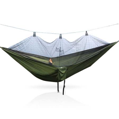 旅行バックパッキングハイキングアウトドアアクティビティ用の頑丈なツリーストラップ付き蚊帳ハンモック 