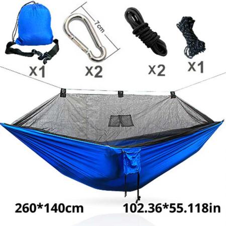 旅行用バックパッキングハイキングアウトドアアクティビティ用の蚊帳と頑丈なツリーストラップ付きのキャンプ用ハンモック 