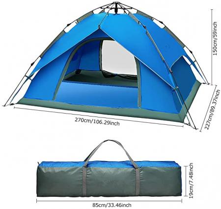 屋外ハイキング用の防水3-4人自動家族ポータブルキャンプテント
 