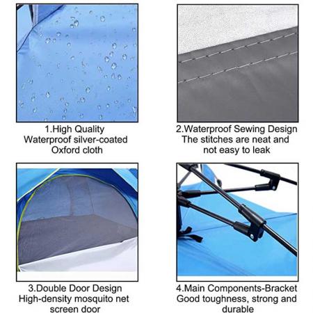 屋外防水2〜3人キャンプハイキングミリタリービーチ折りたたみ自動ポップアップインスタントキャンプテント
 