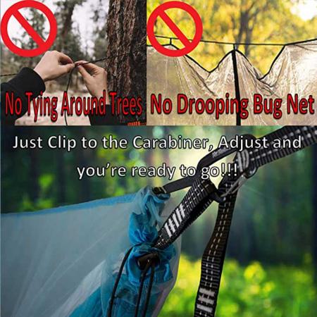 アマゾンホットセールスファクトリープライスハンモックバグネット屋外キャンプ蚊帳はすべてのシングル/ダブルハンモックに適合します
 