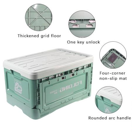 カスタムロゴ工場価格プラスチック製収納ボックス＆キャンプ用屋外用折りたたみ式ボックス
 