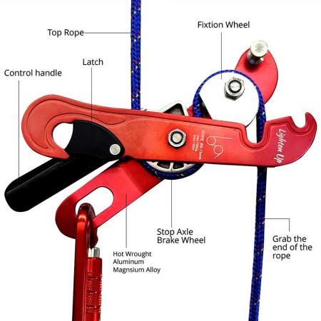ロッキークライミングギアアセンダーと懸垂下降ディセンダー懸垂下降器が救助用ロープ
 