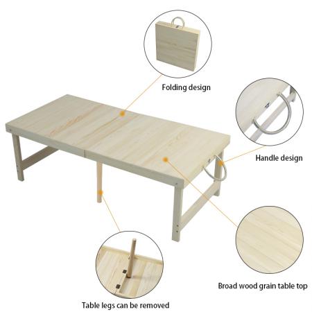 新しいデザインの木製折りたたみピクニックテーブル、キャンプバーベキューピクニックパーティービーチ用 