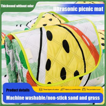 超音波ピクニックマット機械洗えるピクニックマット防水ストライプビーチブランケットOEM ODM 