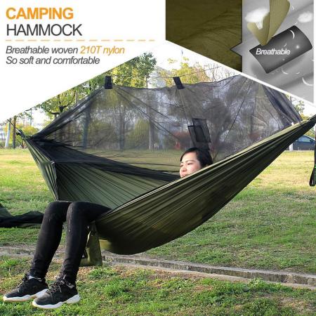 旅行用バックパッキングハイキングアウトドアアクティビティ用キャンプハンモックバグネット蚊帳ハンモック 