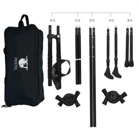 屋外ポータブルキャンプムーンチェアトレッキングポール兼用折りたたみ椅子ビーチチェアアルミ合金トレッキングポール卸売 