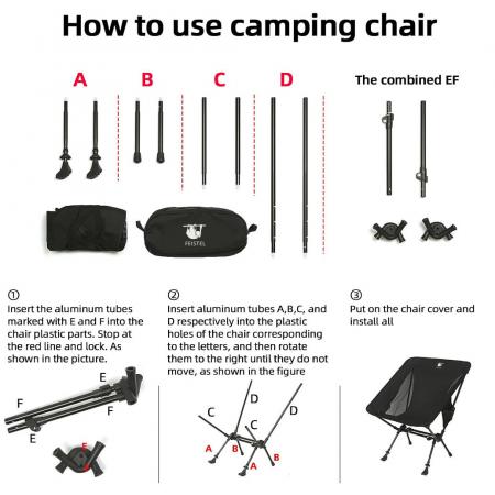 屋外ポータブルキャンプムーンチェアトレッキングポール兼用折りたたみ椅子ビーチチェアアルミ合金トレッキングポール卸売 