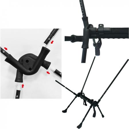 屋外ポータブルキャンプムーンチェアトレッキングポール兼用折りたたみ椅子ビーチチェアアルミ合金トレッキングポール卸売 