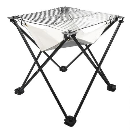 屋外ポータブル折りたたみグリル耐火布ステンレス鋼ピクニックグリルバーベキューチャコールグリル 