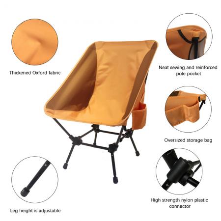 portable camping chair lightweight folding beach chair with side pockets 