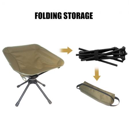 超軽量ポータブルアウトドアビーチキャンプ360°回転チェア回転ポータブルフィッシングスツール 