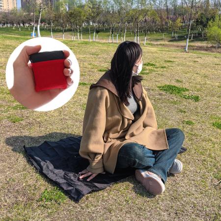 リップストップナイロン防水ポケットに収まる小型軽量コンパクトポケットブランケット 