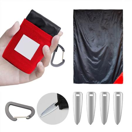 リップストップナイロン防水ポケットに収まる小型軽量コンパクトポケットブランケット 