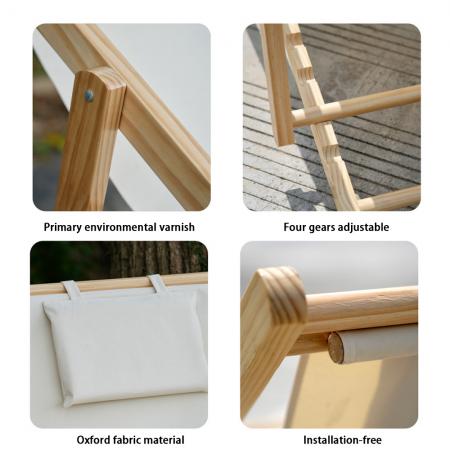 キャンプ用折りたたみ式木製ラウンジ折りたたみビーチリクライニングチェア 