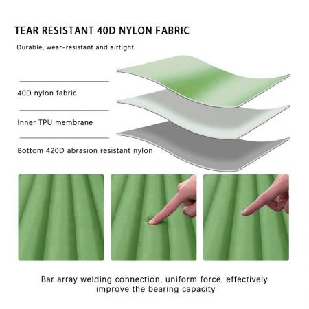 アウトドアキャンプ用 角度調節可能 ビーチ カジュアル ポータブル クッション エアチェア スリーピングパッド 