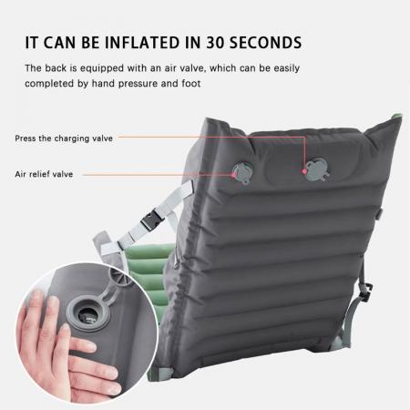 アウトドアキャンプ用 角度調節可能 ビーチ カジュアル ポータブル クッション エアチェア スリーピングパッド 