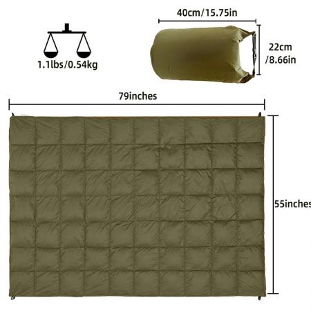 2022新しいカスタマイズされた折りたたみ式防水屋外キャンプブランケットウェアラブルナイロンダウンブランケットキャンプ用 