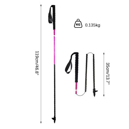 135g 超軽量 3K カーボンファイバー アウトドア 折りたたみ式 ハイキング トレッキングポール ノルディックウォーキングスティック 