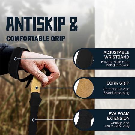 6013 アルミニウム軽量伸縮式クイック調節可能なロック付きトレッキング ポール 