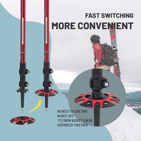 クイック調整可能なロック付きのマウンテントレッキングポールハイキングスティック 