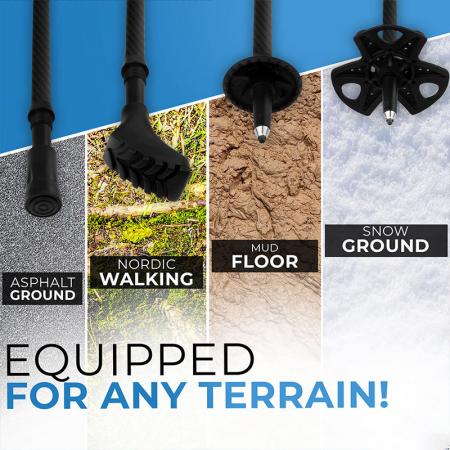 折りたたみ可能な軽量アルミニウム 7075 ハイキングポール ウォーキングスティック コルクグリップ付き 大人と子供用 