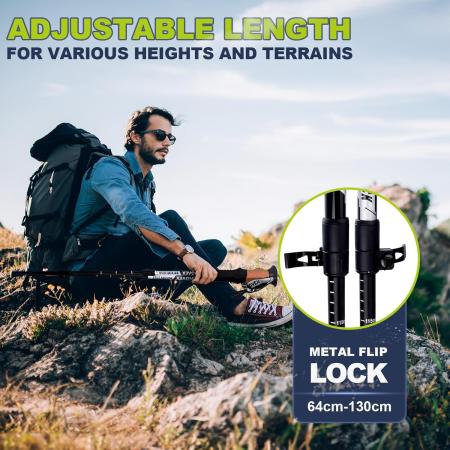 超軽量トレッキングポールトレッキングポール折りたたみ式軽量ハイキング用杖アウトドアキャンプ活動用 