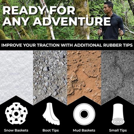 ウォーキング トレッキング ポール 折りたたみ式 軽量 ハイキング ウォーキング ランニング スティック 天然コルク グリップ付き フリップ ロック キャリーバッグ付き 