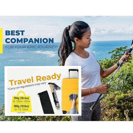 2022 炭素繊維アルミ折りたたみ折りたたみ可能な北欧トレッキングポールハイキングポール 7075 ウォーキングスティック用追跡
 