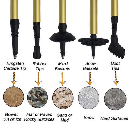 5セクションアルミ合金スーツ対応アウトドア多機能折りたたみEVAクライミングウォーキングスティック 