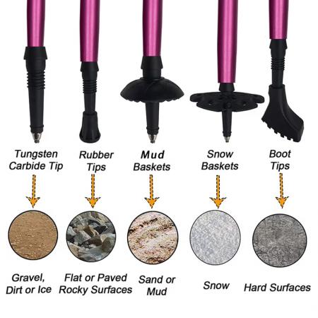 5セクション折りたたみ航空アルミニウム7075トラッキングウォーキングハイキングトレッキングポール 