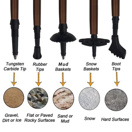 超軽量 6061 アルミニウム合金 5セクション 折りたたみ式トレッキングポール モダン 調節可能 アウトドア ウォーキングスティック EVAハンドル 
