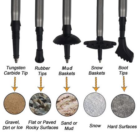 カスタム 5 セクション 7075 航空アルミニウム トレッキングポール ストラップ 折りたたみ式 ウォーキング&ハイキングスティック コルクハンドル付き OEM オプション 