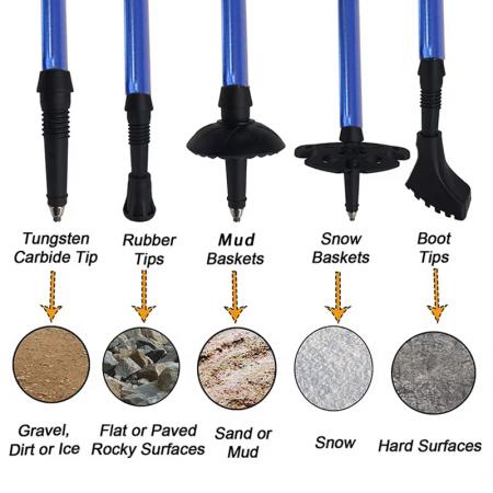 超軽量7075アルミニウム合金5セクションコルクグリップ折りたたみ式トレッキングポールモダン調節可能屋外ハイキングポール 