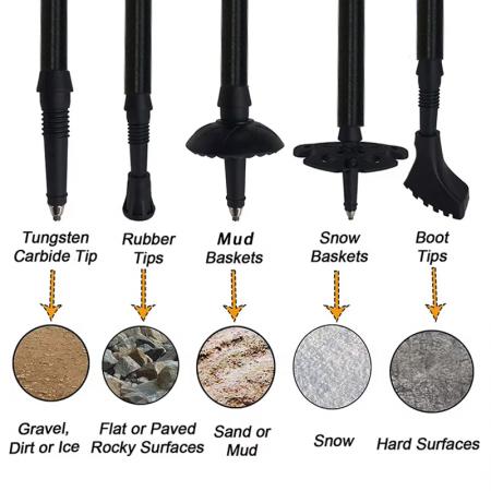 カスタマイズロゴトレッキングポール折りたたみ式ハイキングポール軽量アルミ折りたたみ式ハイキングスティック 
