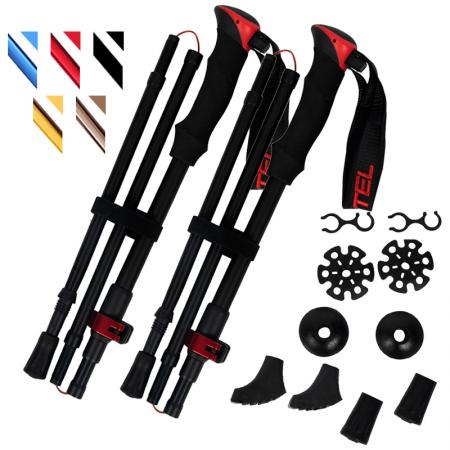 カスタマイズロゴトレッキングポール折りたたみ式ハイキングポール軽量アルミ折りたたみ式ハイキングスティック 