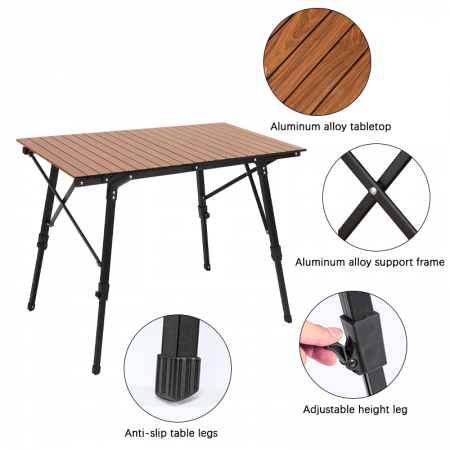 超軽量折りたたみビーチテーブル（キャリーバッグ付き）アウトドア旅行調理ピクニックキャンプテーブル 