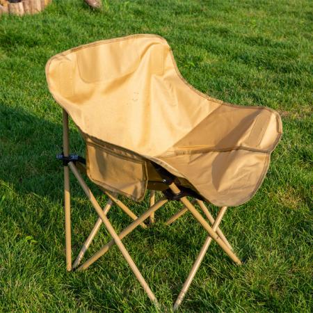 カスタムカラーロゴ入りポータブル折りたたみ式キャンプ用ムーンチェア、釣り用アウトドアビーチチェア 