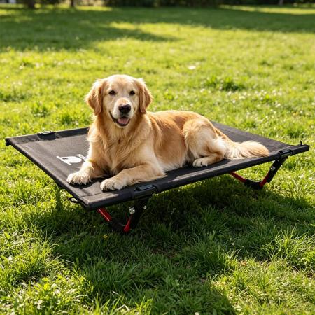カスタマイズ可能なロゴ入り超軽量ポータブル折りたたみ式コンパクトキャンプ用ペットベッド/犬用ベッド 
