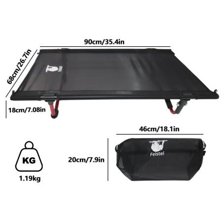 カスタマイズ可能なロゴ入り超軽量ポータブル折りたたみ式コンパクトキャンプ用ペットベッド/犬用ベッド 