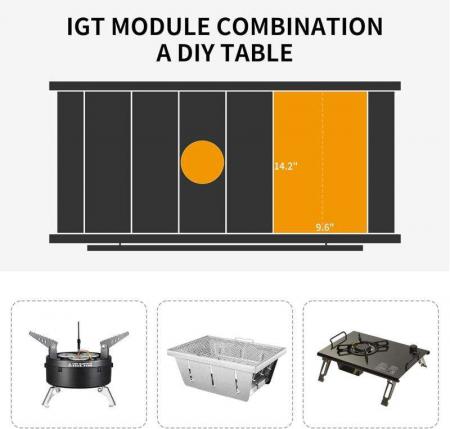 折りたたみ式 IGT モダンキャンプテーブル 軽量ポータブルアウトドアアルミテーブル（キャリーバッグ付き） 
