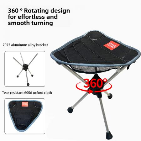 アウトドア キャンプ ハイキング 背の高い ポータブル スチール 600D オックスフォード生地 折りたたみ トライポッドスツール 