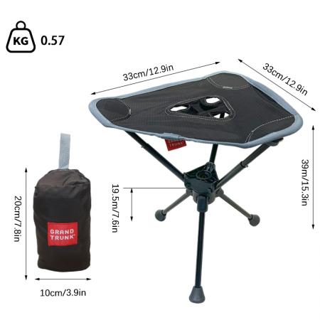 360°回転 折りたたみ キャンプスツール 3脚 アルミニウム合金 ポータブル アウトドア 釣り ハイキング 家具スツール 
